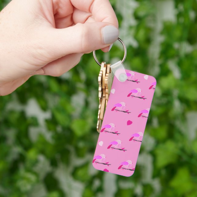 pink bird girly key ring (Hand)