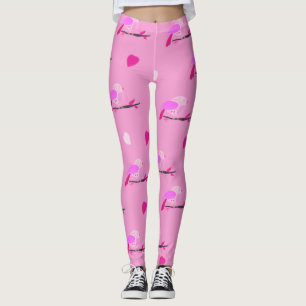 pink bird girly leggings
