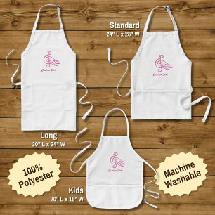 Pink bird music adult apron