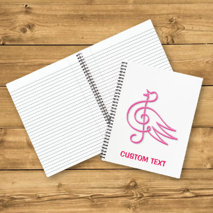 Pink Bird Music Notebook