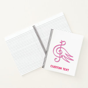Pink Bird Music Notebook