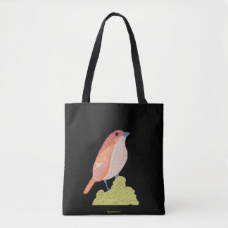 Pink bird tote bag