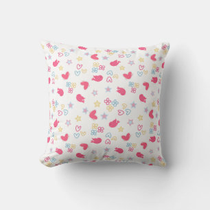 Pink Birds and Love Hearts Cushion