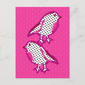 'pink birds' digital painting Postcard