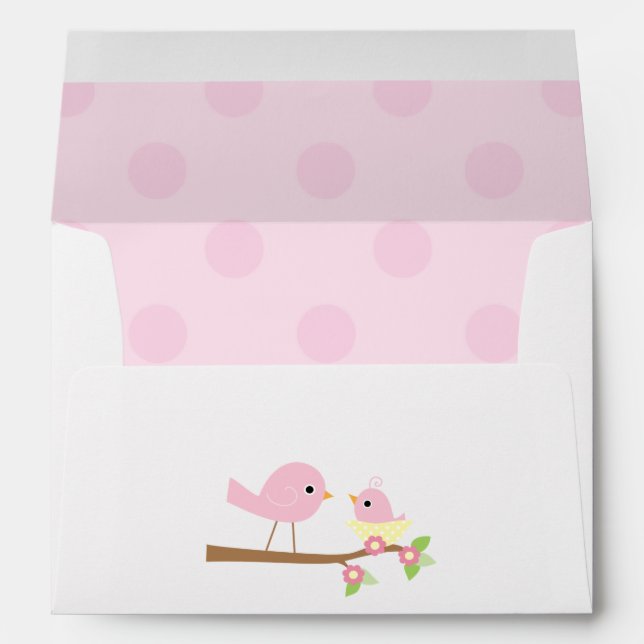 Pink Bird's Nest Baby Shower Envelope (Back (Bottom))