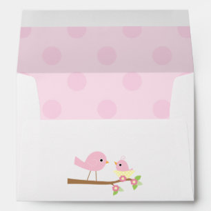 Pink Bird's Nest Baby Shower Envelope