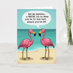 Pink Birds Whimsical Birthday Card