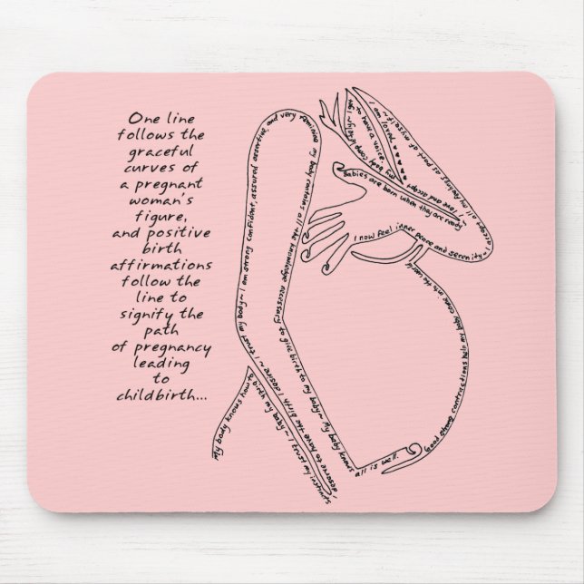 Pink Birth Affirmations Mousepad (Front)