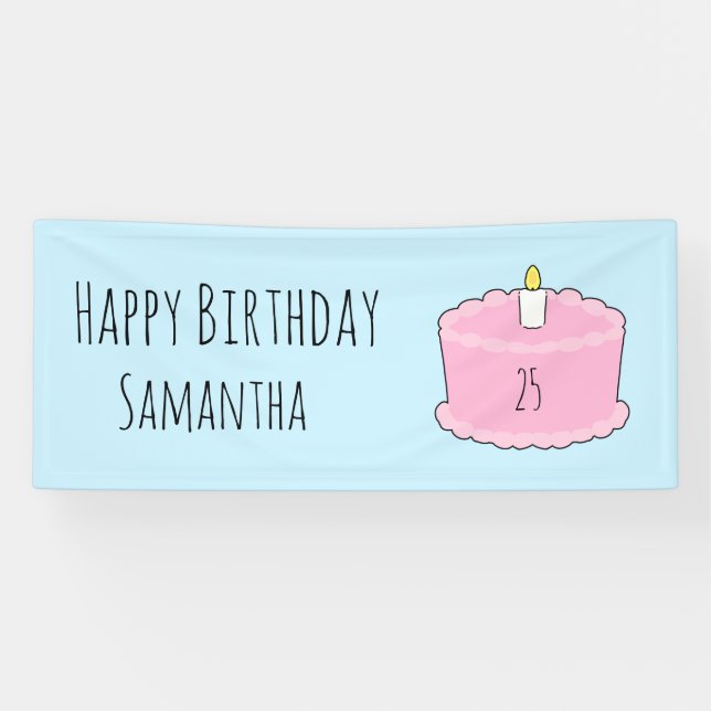 Pink birthday Cake Banner (Horizontal)