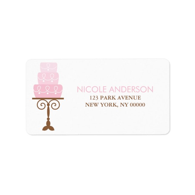 Pink Birthday Cake Label (Front)