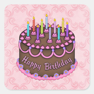 Pink Birthday Cake sticker
