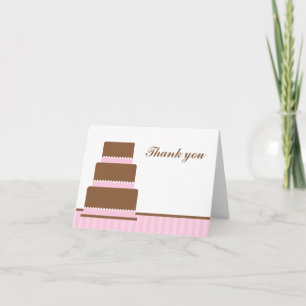 Pink Birthday Cake Thank You Notes