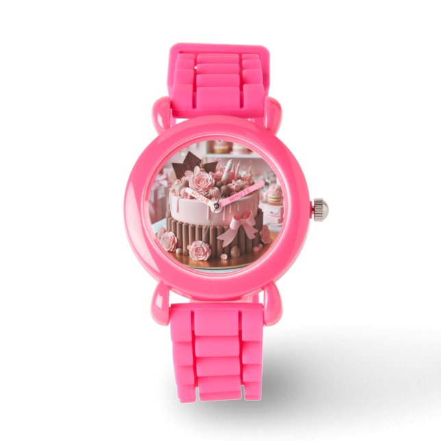 Pink Birthday Clock Watch (Front)