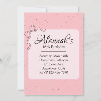 Pink Birthday Invitation