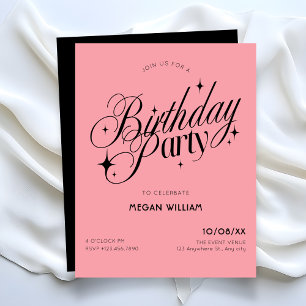 Pink birthday Invitation