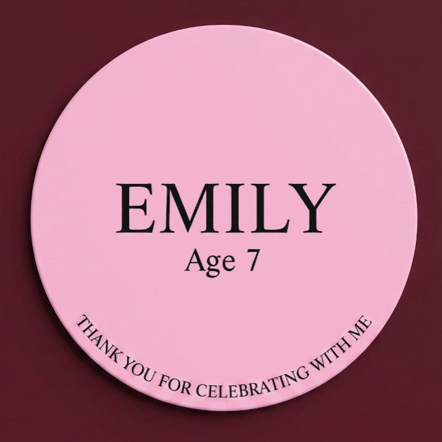 Pink Birthday Party Favour Sticker (Creator Uploaded)
