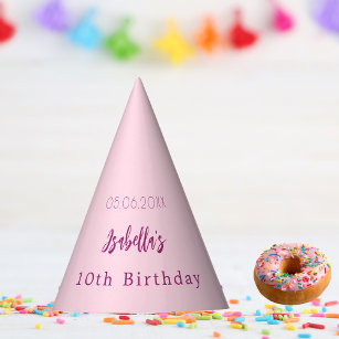 Pink birthday party girl party hat