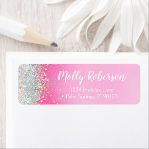Pink Birthday Party Return Address