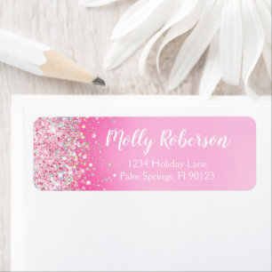 Pink Birthday Party Return Address