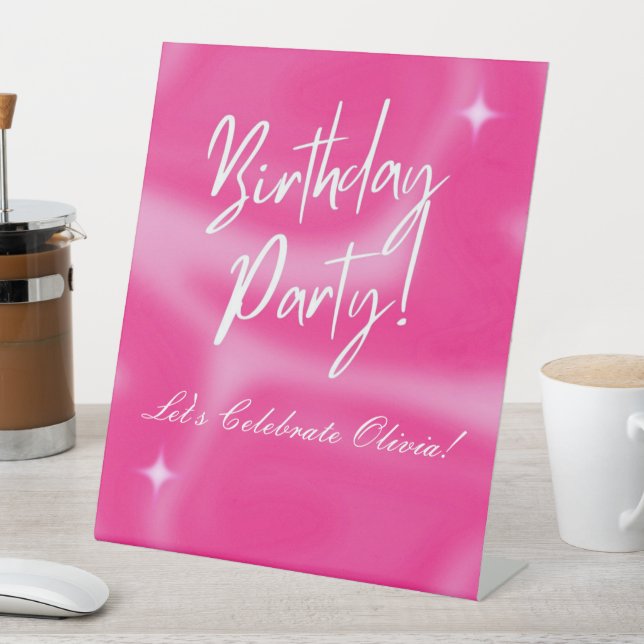 PINK BIRTHDAY PARTY WELCOME SIGN (In SItu)