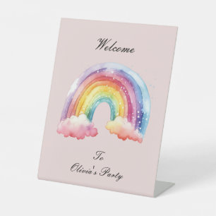 pink birthday pedestal sign