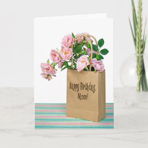 Pink Birthday Roses for Mum Card