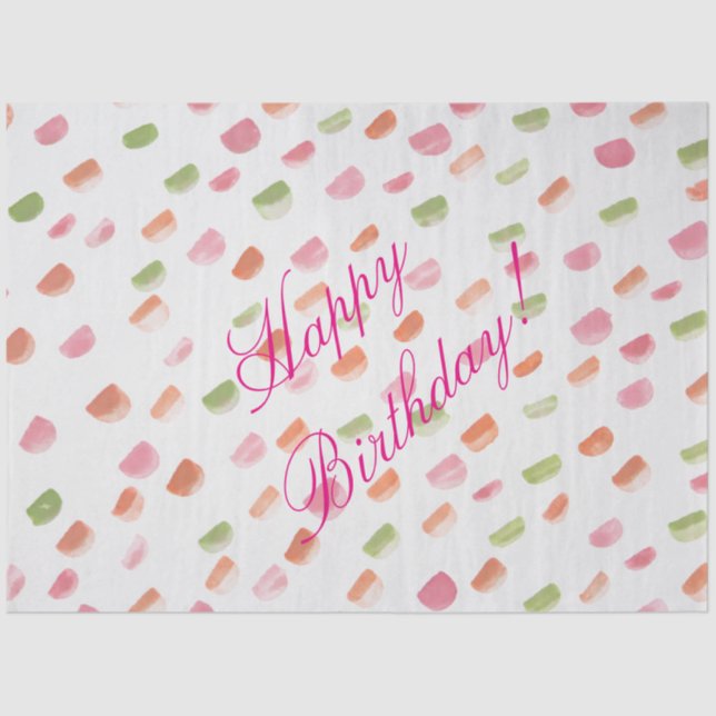 Pink Birthday Tissue Paper (Front)