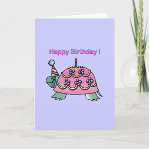 Pink Birthday Turtle 2 Birthday Card