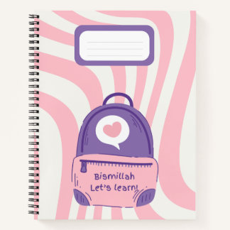 Pink "Bismillah Let’s Learn!" Notebook