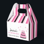 Pink & Black 16th Birthday Cake Party Favour Box<br><div class="desc">Our Pink and Black 16th Birthday Cake Party design features a cute pink and black 3-tiered birthday cake complete with polka dots,  stripes,  and stars and a number 16 on the cake. Perfect for a cute sweet sixteen birthday!</div>