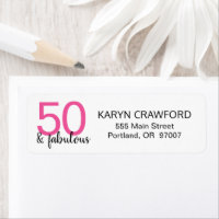 Pink Black 50 and Fabulous Birthday