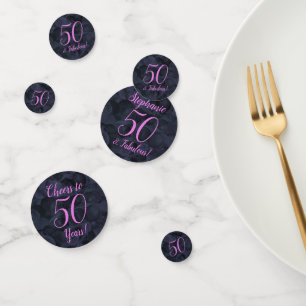 Pink Black 50 and Fabulous Birthday Party Confetti