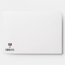 Pink Black 50 And Fabulous Birthday Return Address