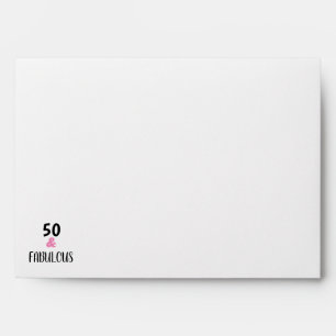 Pink Black 50 And Fabulous Birthday Return Address Envelope