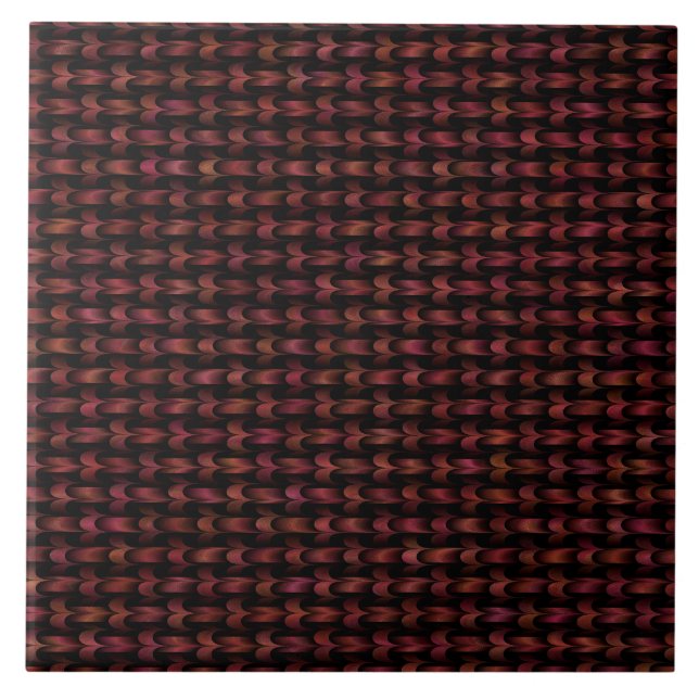 Pink Black Abstract Weave Pattern Tile (Front)