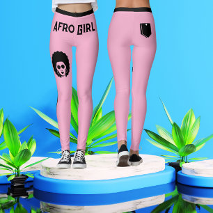 Pink Black African Women Modern Cute Trendy Chic Leggings