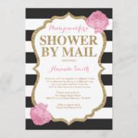 Pink Black and Gold Glitter Baby Shower by Mail