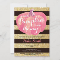 Pink Black and Gold Pumpkin Girl Baby Shower