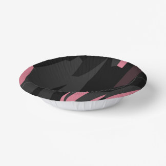 pink black and grey abstract paper plate