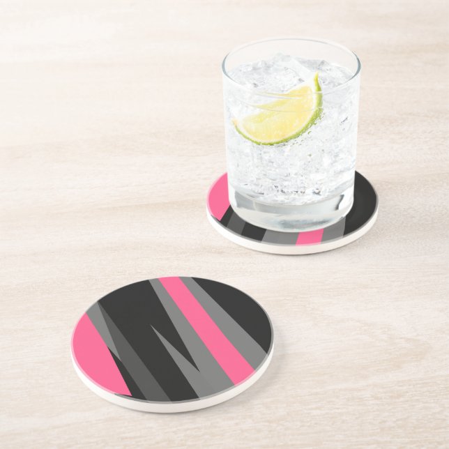 Pink Black and Grey   Coaster (Side)