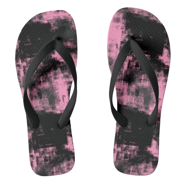 Pink Black and Grey   Flip Flops (Footbed)