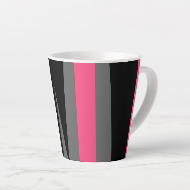 Pink Black and Grey     Latte Mug (Right Angle)