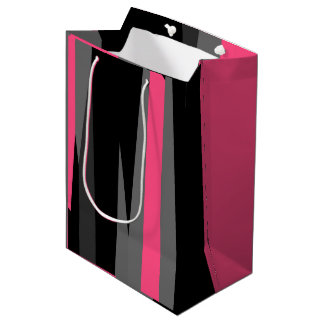 Pink Black and Grey  Medium Gift Bag