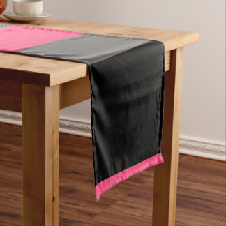 Pink Black and Grey  Short Table Runner