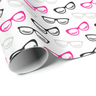 Pink Black and Grey Sunglasses Wrapping Paper