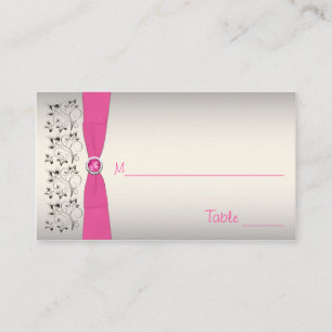 Pink, Black, and Silver Placecards