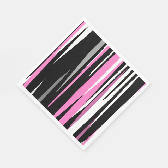Pink Black and White Abstract     Napkin (Corner)