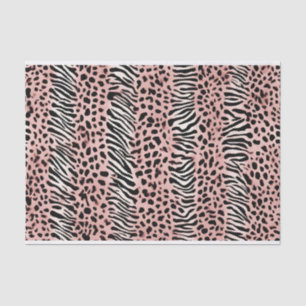 Pink, Black and White Animal Print Pattern Tissue Paper