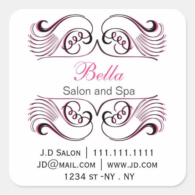 pink black and white Chic Business stickers (Front)