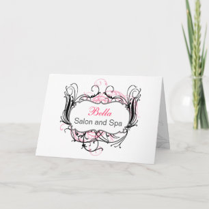 pink black and white Chic Business Thank You Cards